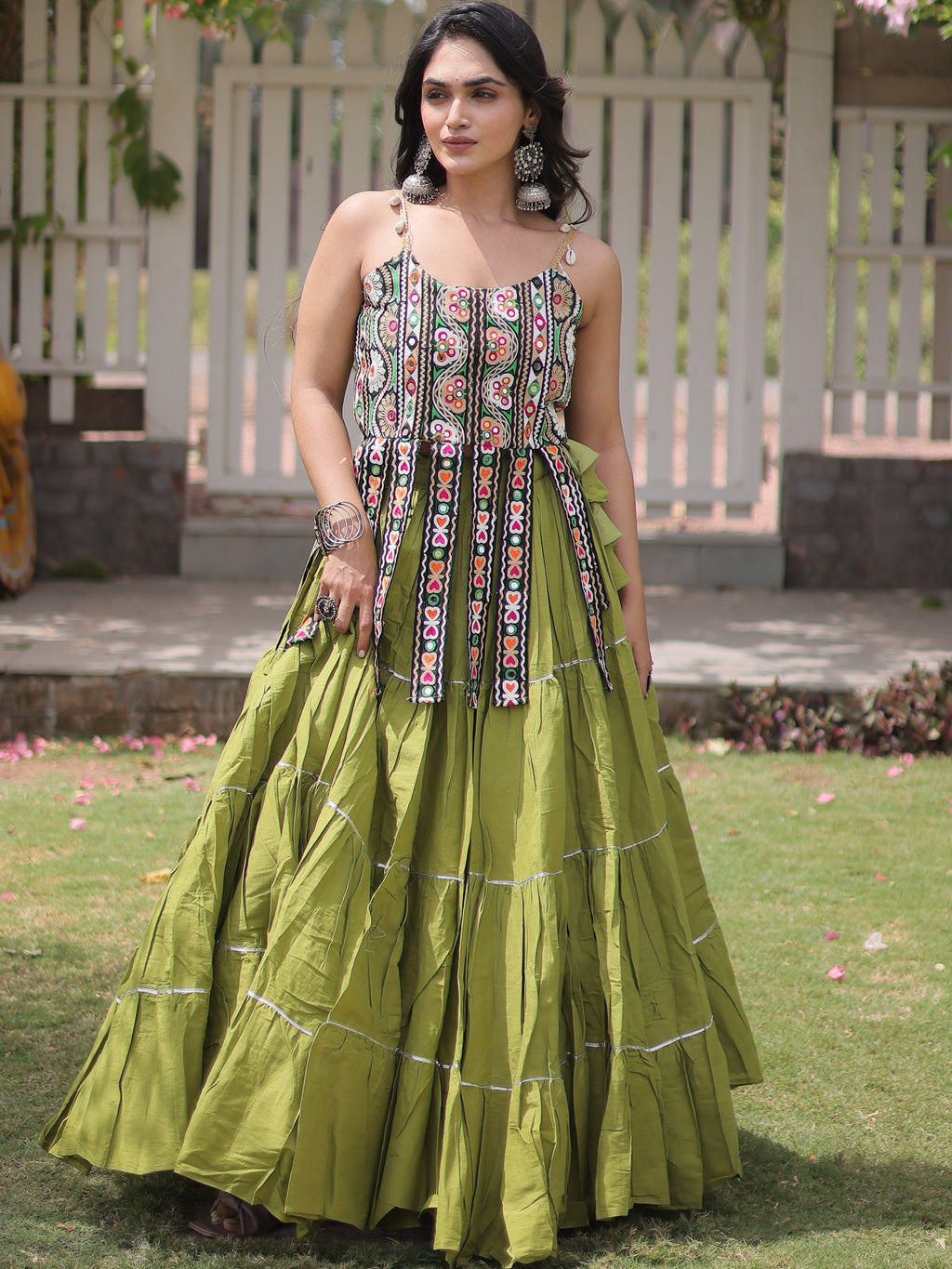 Kora Cotton Navratri Lehenga With Blouse