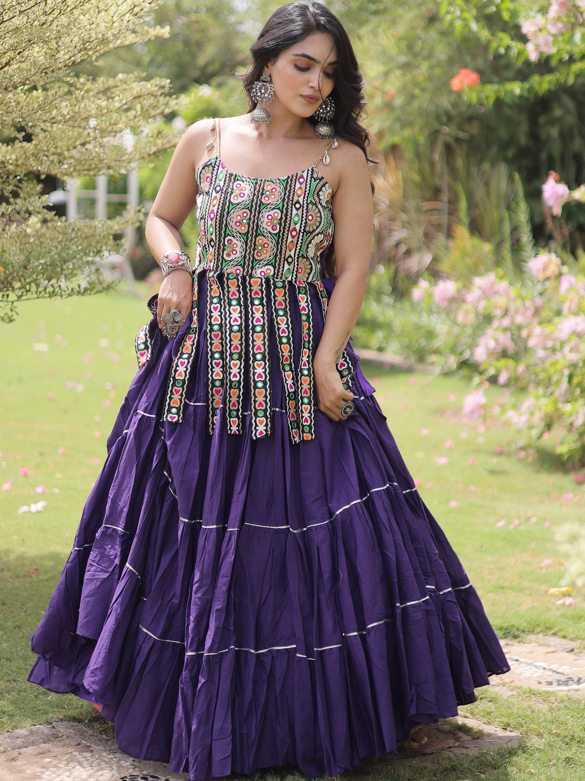 Kora Cotton Navratri Lehenga With Blouse