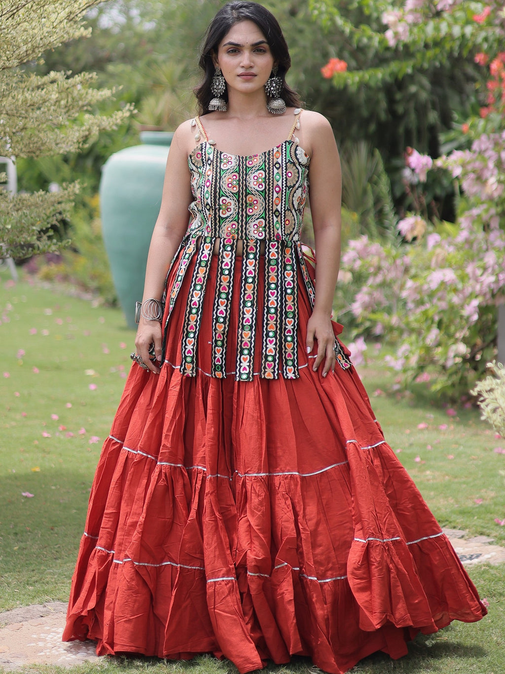 Kora Cotton Navratri Lehenga With Blouse