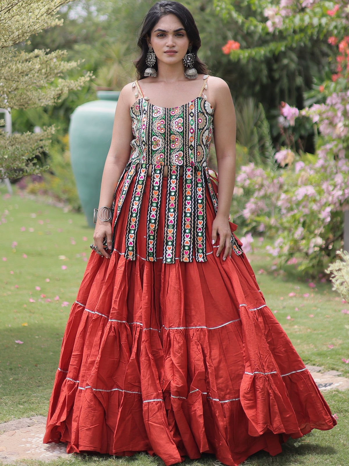 Kora Cotton Navratri Lehenga With Blouse