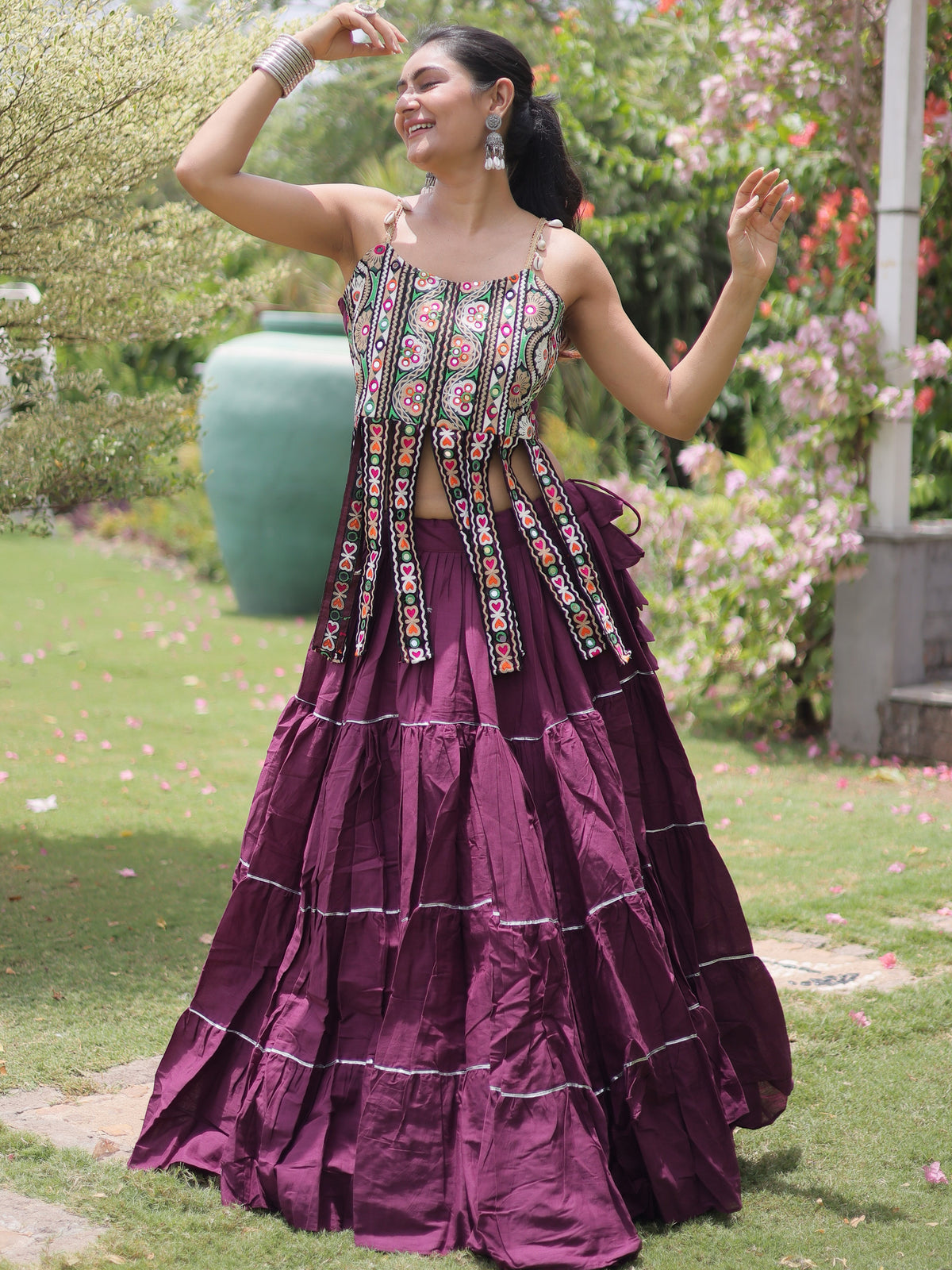 Kora Cotton Navratri Lehenga With Blouse