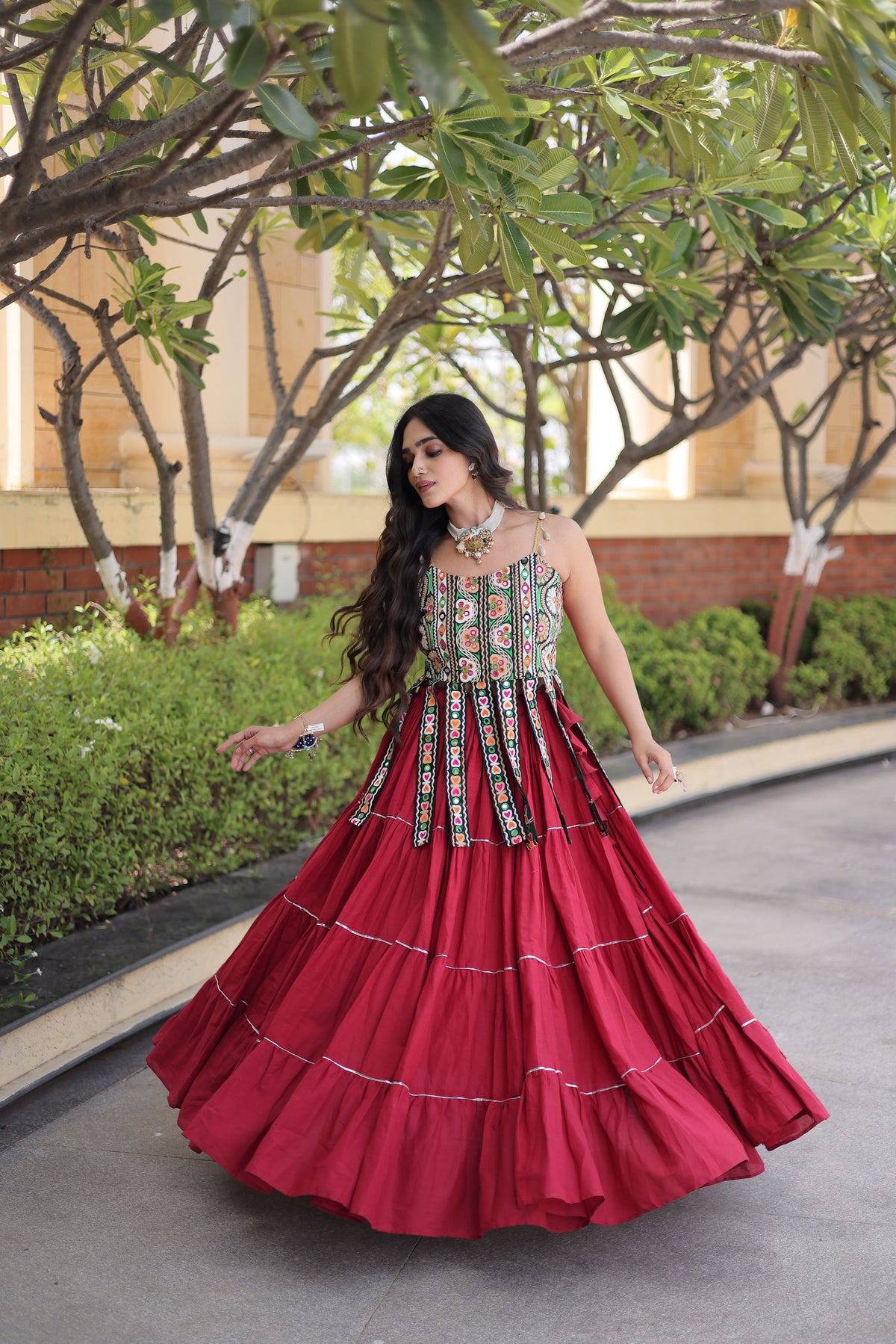 Kora Cotton Navratri Lehenga With Blouse