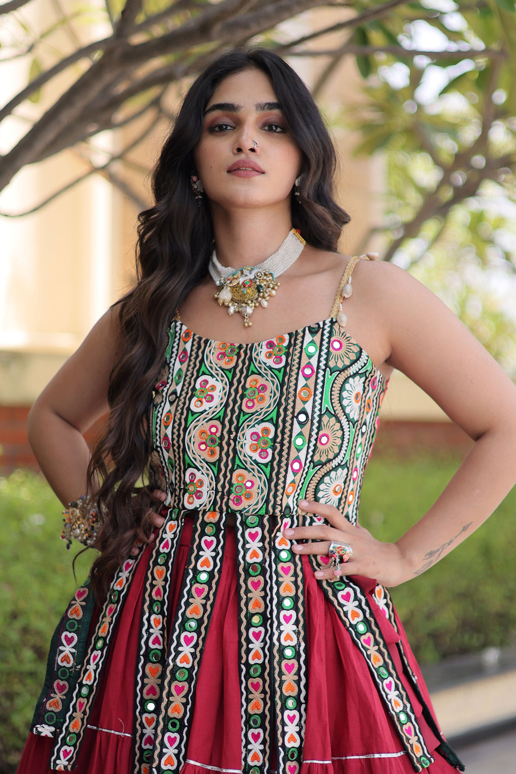 Kora Cotton Navratri Lehenga With Blouse