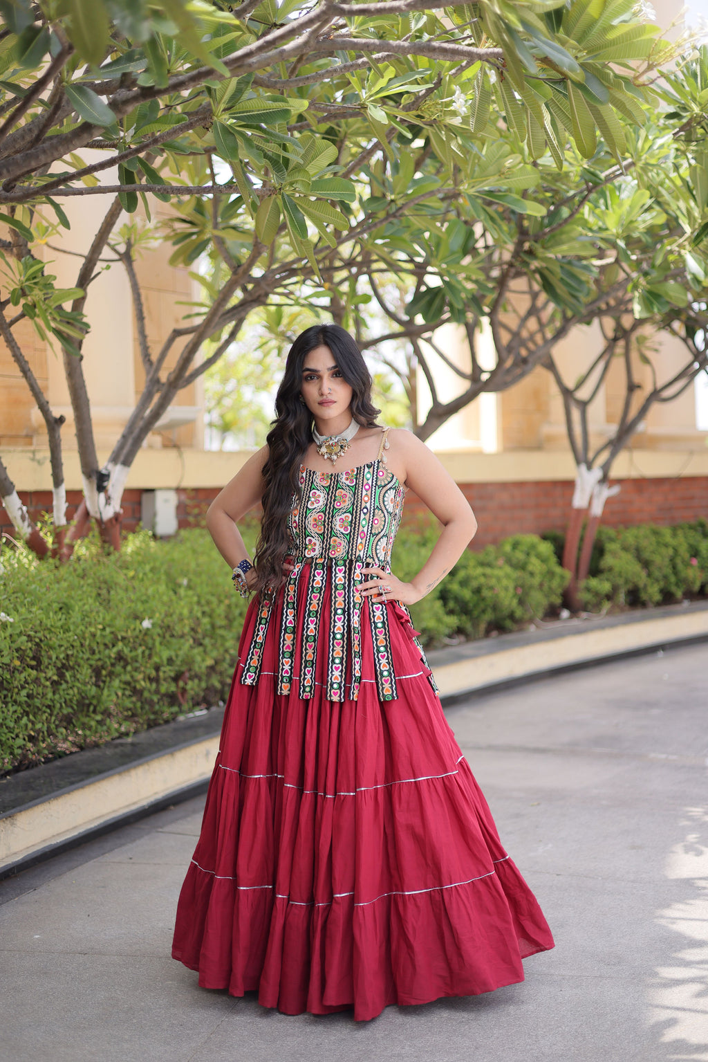 Kora Cotton Navratri Lehenga With Blouse