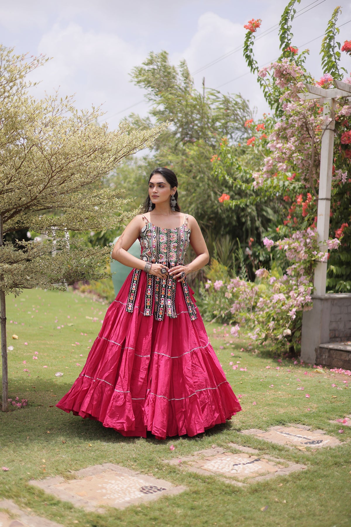 Kora Cotton Navratri Lehenga With Blouse
