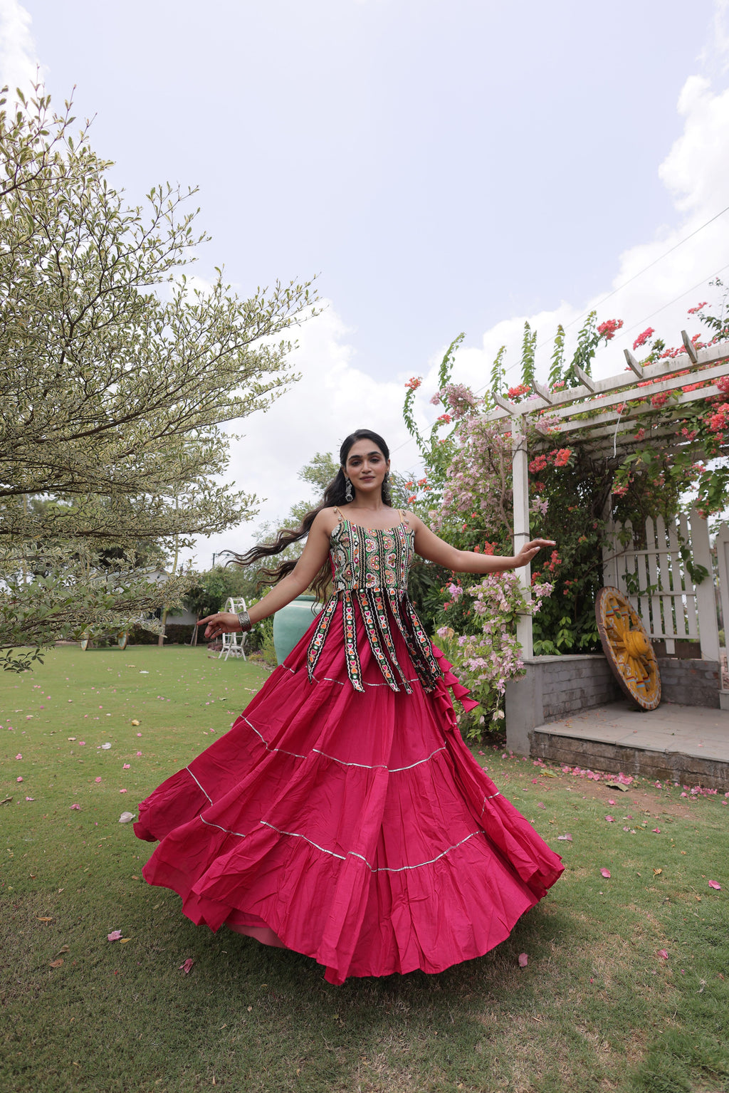 Kora Cotton Navratri Lehenga With Blouse