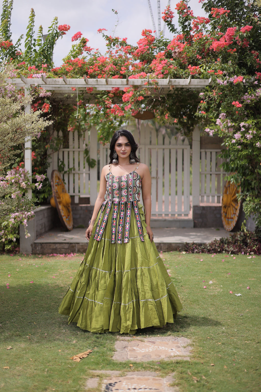 Kora Cotton Navratri Lehenga With Blouse