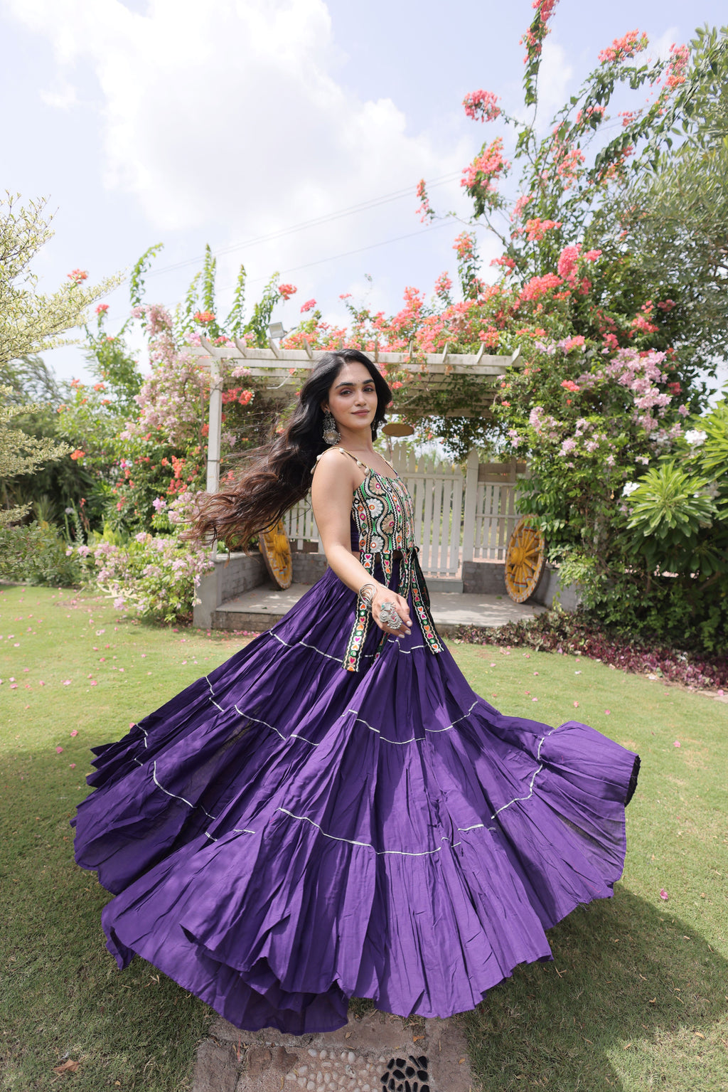 Kora Cotton Navratri Lehenga With Blouse