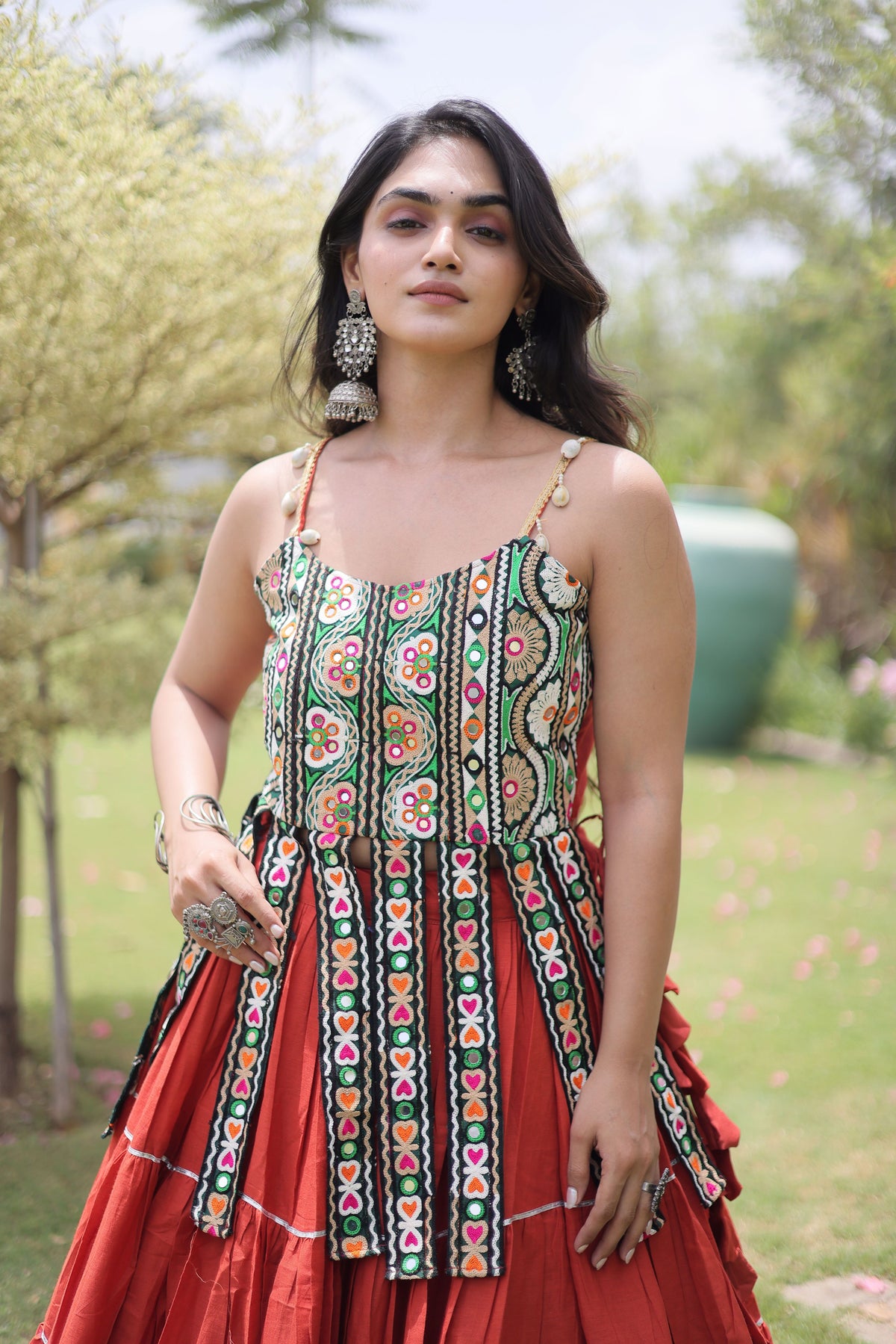 Kora Cotton Navratri Lehenga With Blouse
