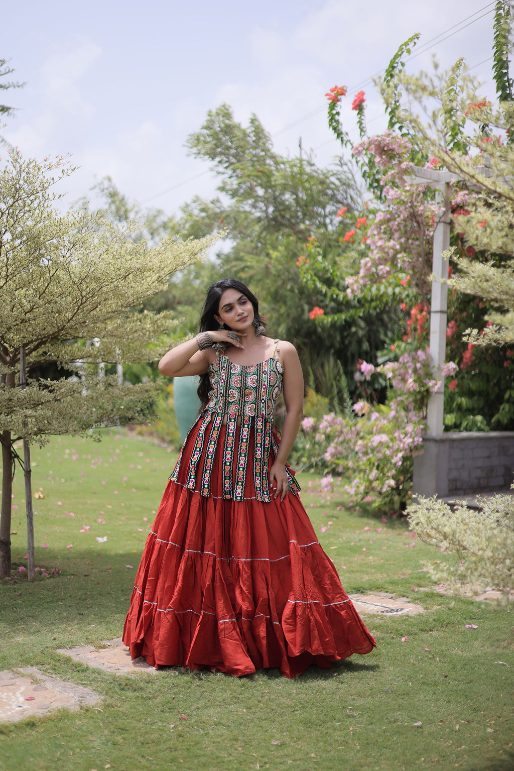 Kora Cotton Navratri Lehenga With Blouse