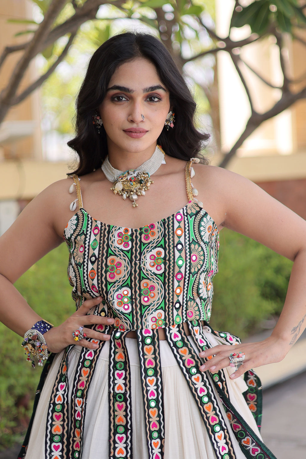 Kora Cotton Navratri Lehenga With Blouse