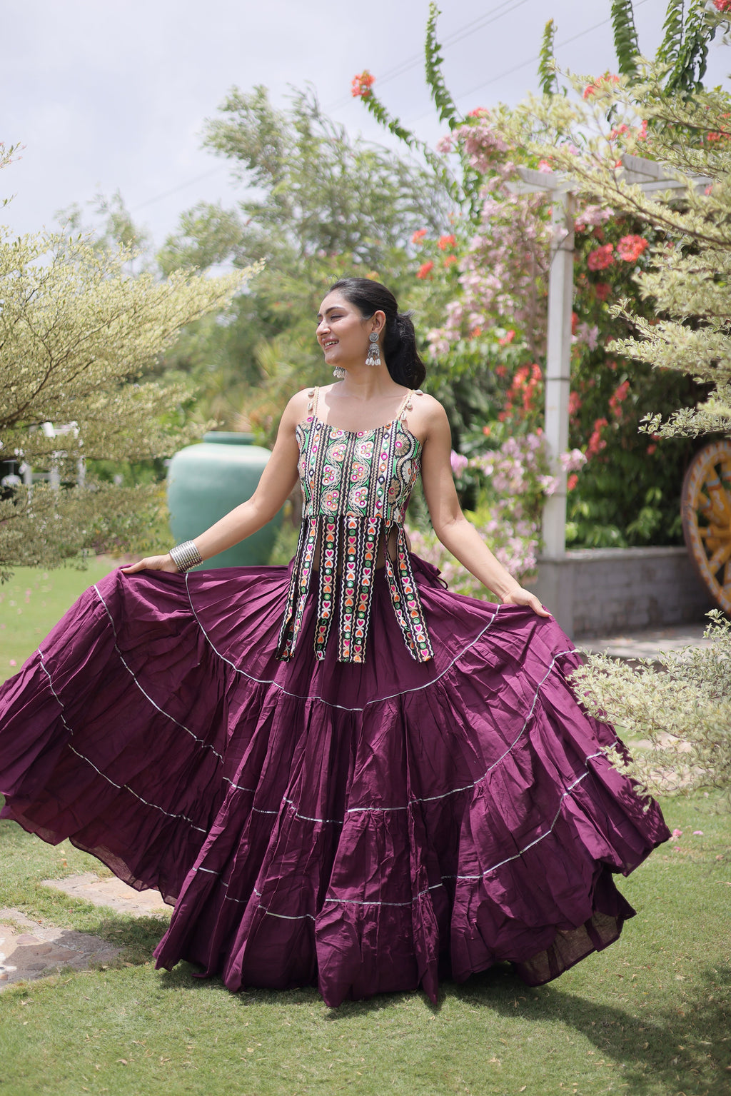 Kora Cotton Navratri Lehenga With Blouse