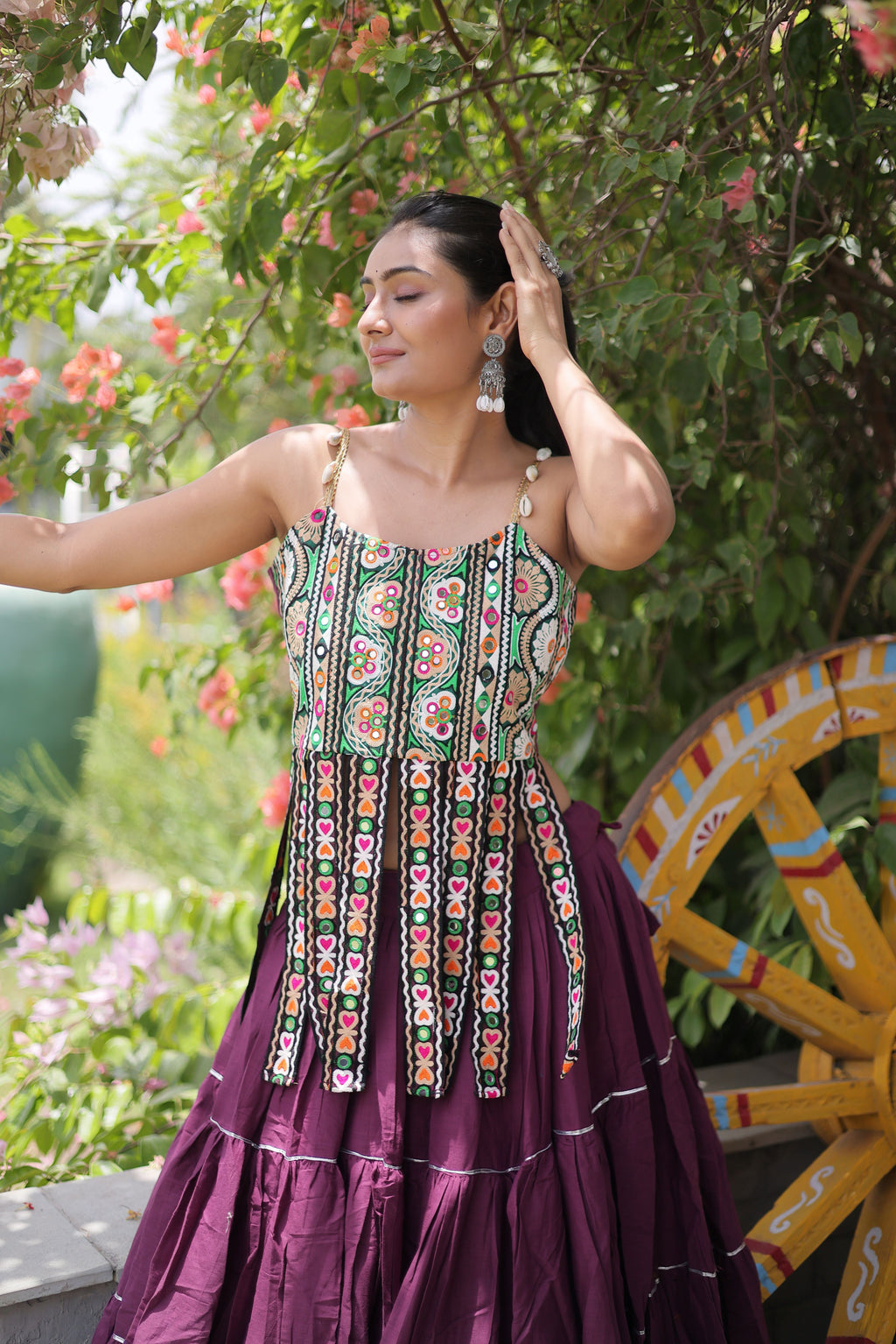 Kora Cotton Navratri Lehenga With Blouse
