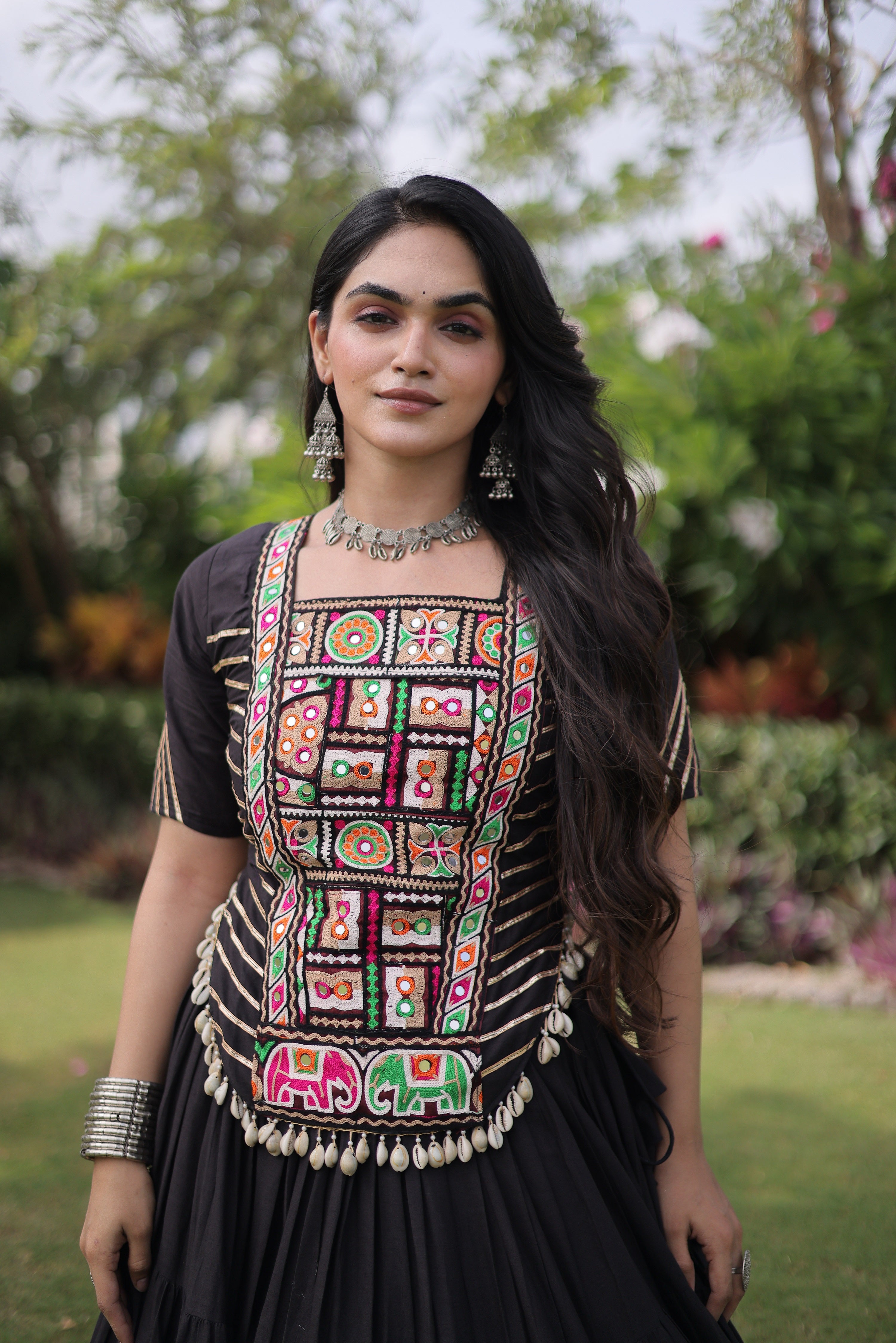 Kora Cotton Navratri Lehenga With Fency Blouse