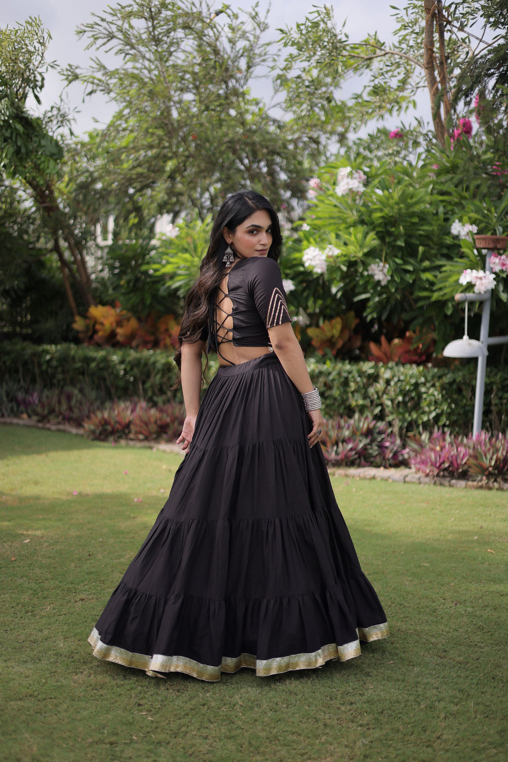 Kora Cotton Navratri Lehenga With Fency Blouse