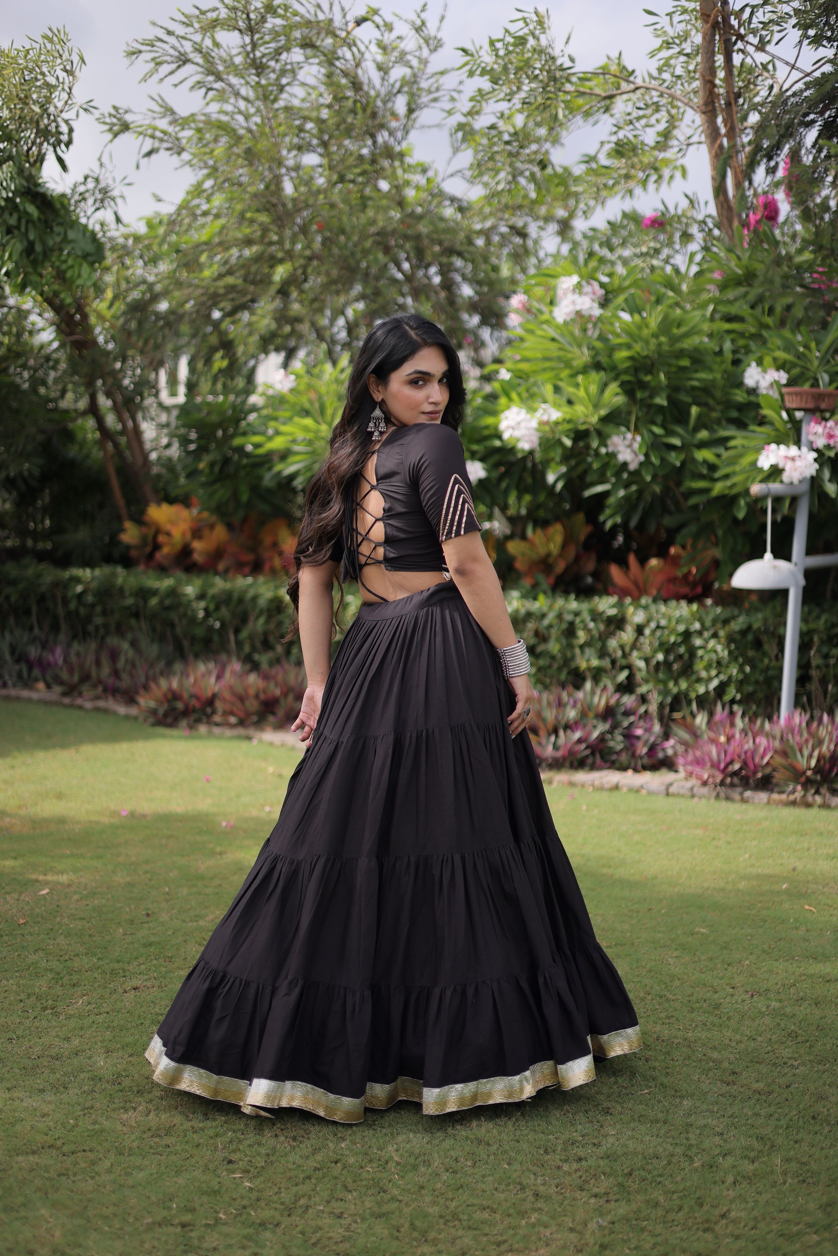 Kora Cotton Navratri Lehenga With Fency Blouse
