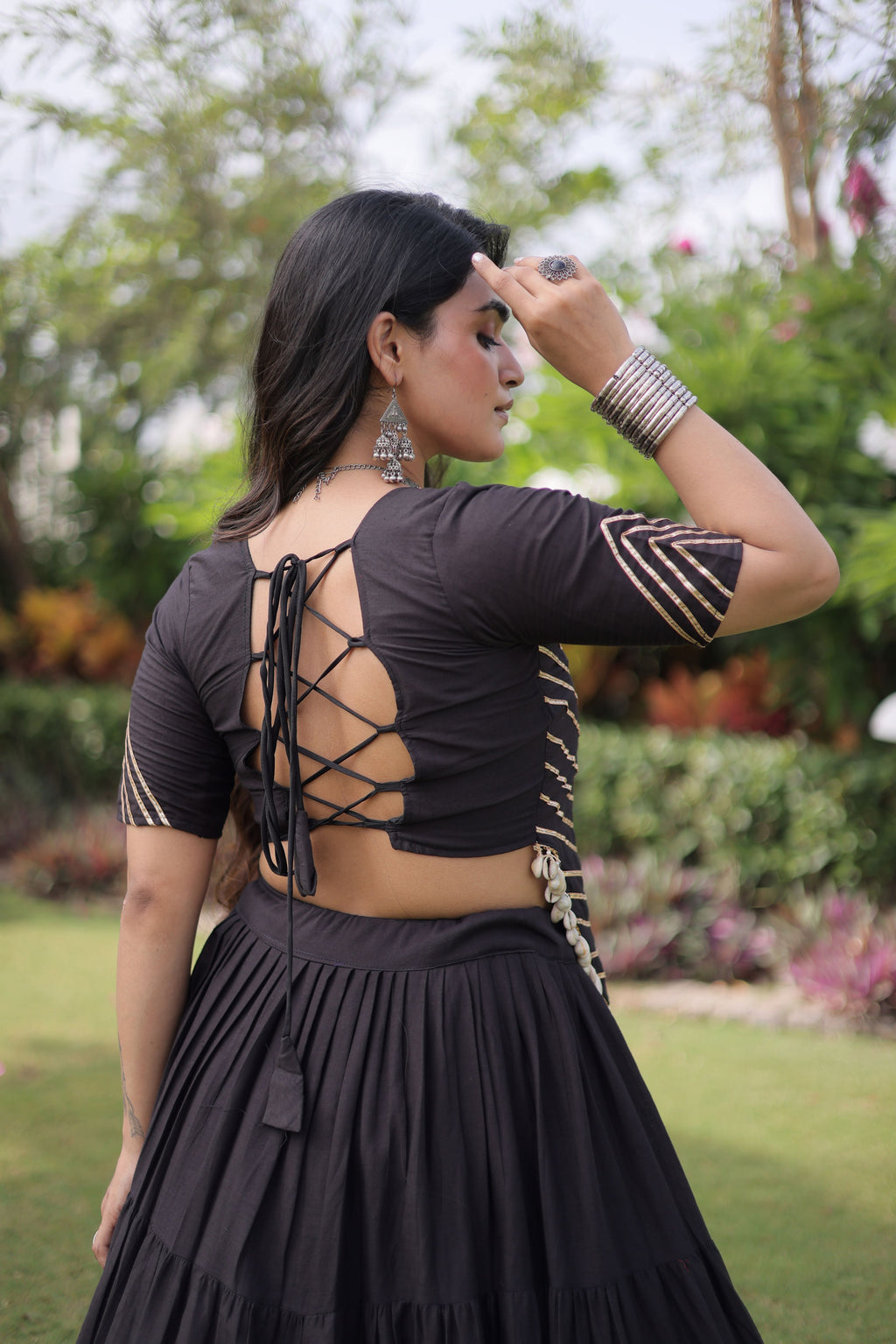 Kora Cotton Navratri Lehenga With Fency Blouse