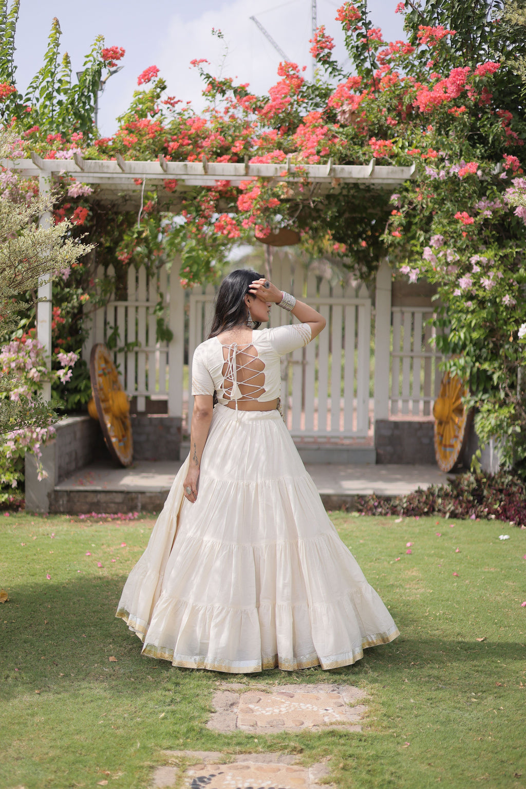 Kora Cotton Navratri Lehenga With Fency Blouse