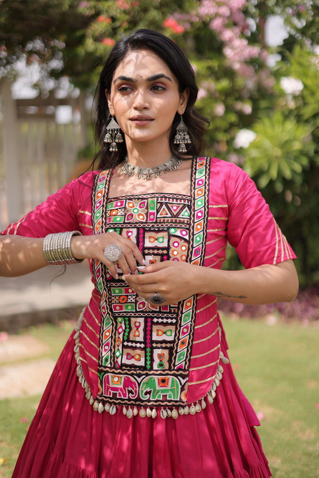 Kora Cotton Navratri Lehenga With Fency Blouse