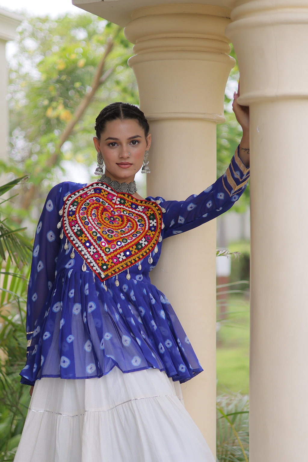 Kora Cotton Navratri Lehenga With Top