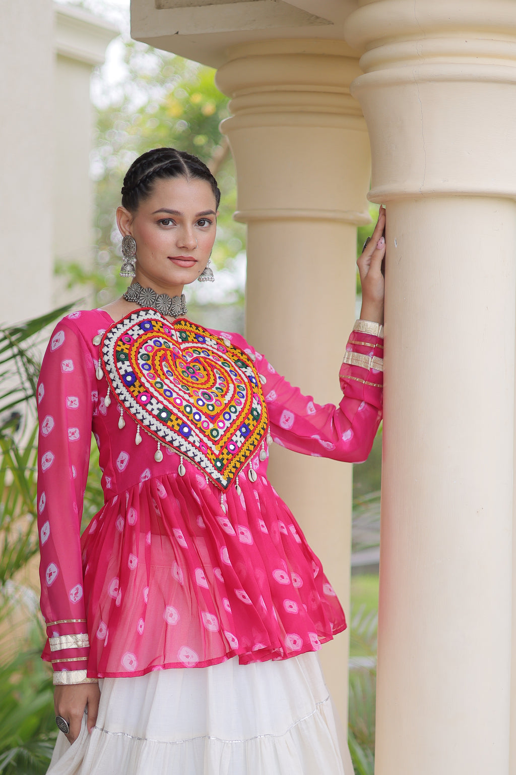 Kora Cotton Navratri Lehenga With Top