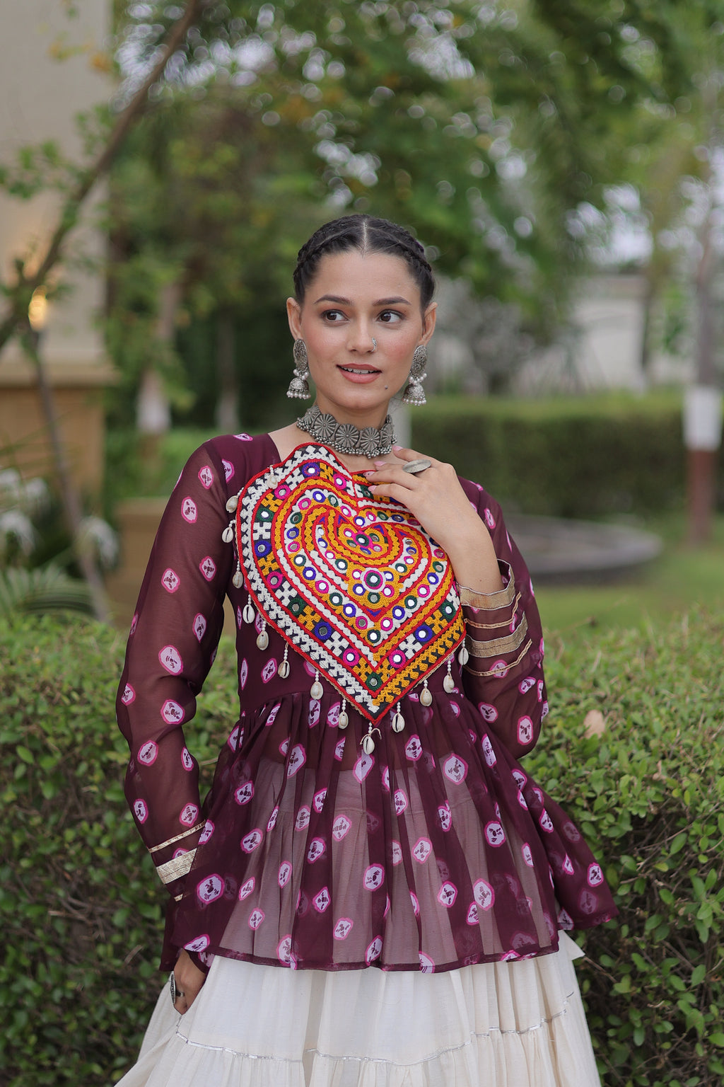 Kora Cotton Navratri Lehenga With Top