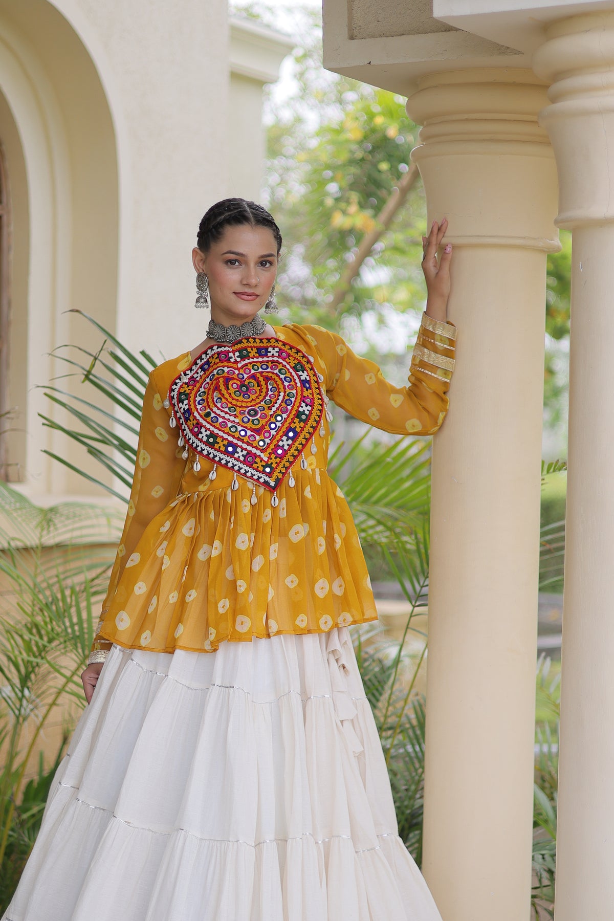 Kora Cotton Navratri Lehenga With Top
