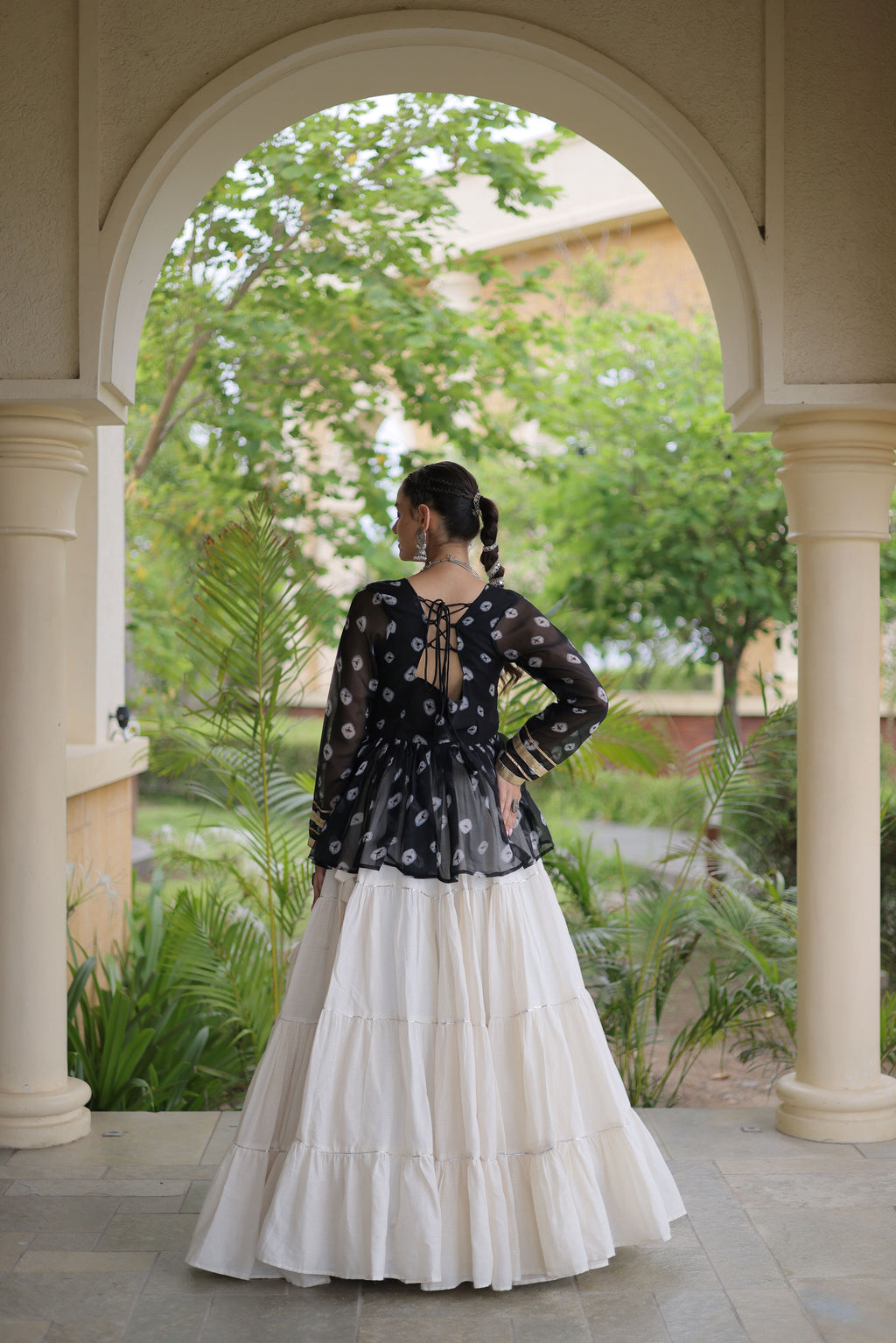 Kora Cotton Navratri Lehenga With Top