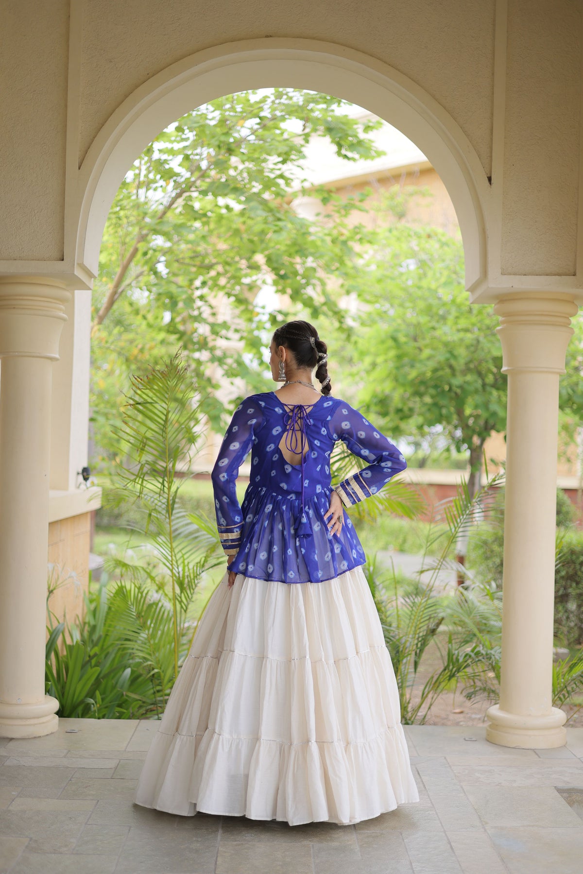 Kora Cotton Navratri Lehenga With Top