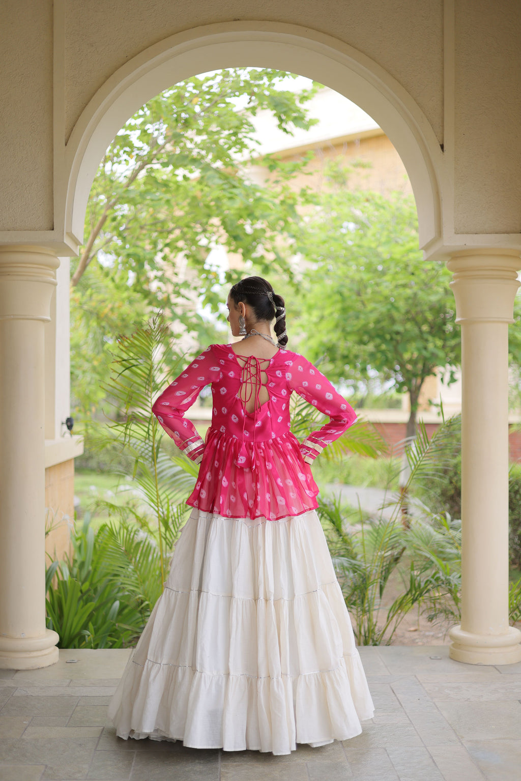Kora Cotton Navratri Lehenga With Top