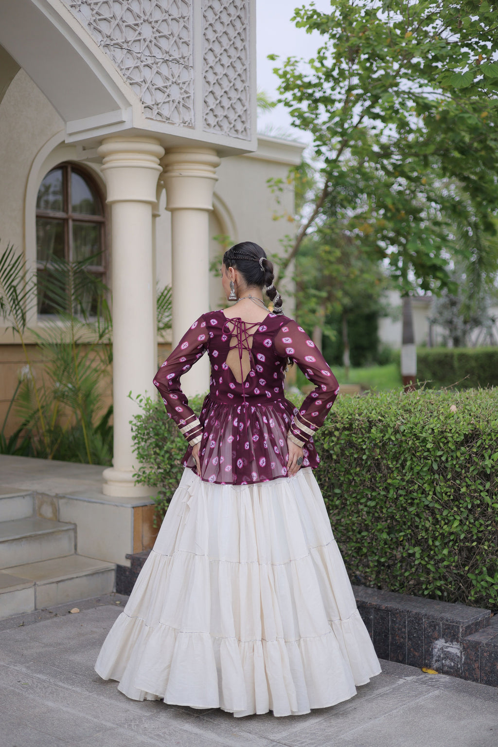 Kora Cotton Navratri Lehenga With Top