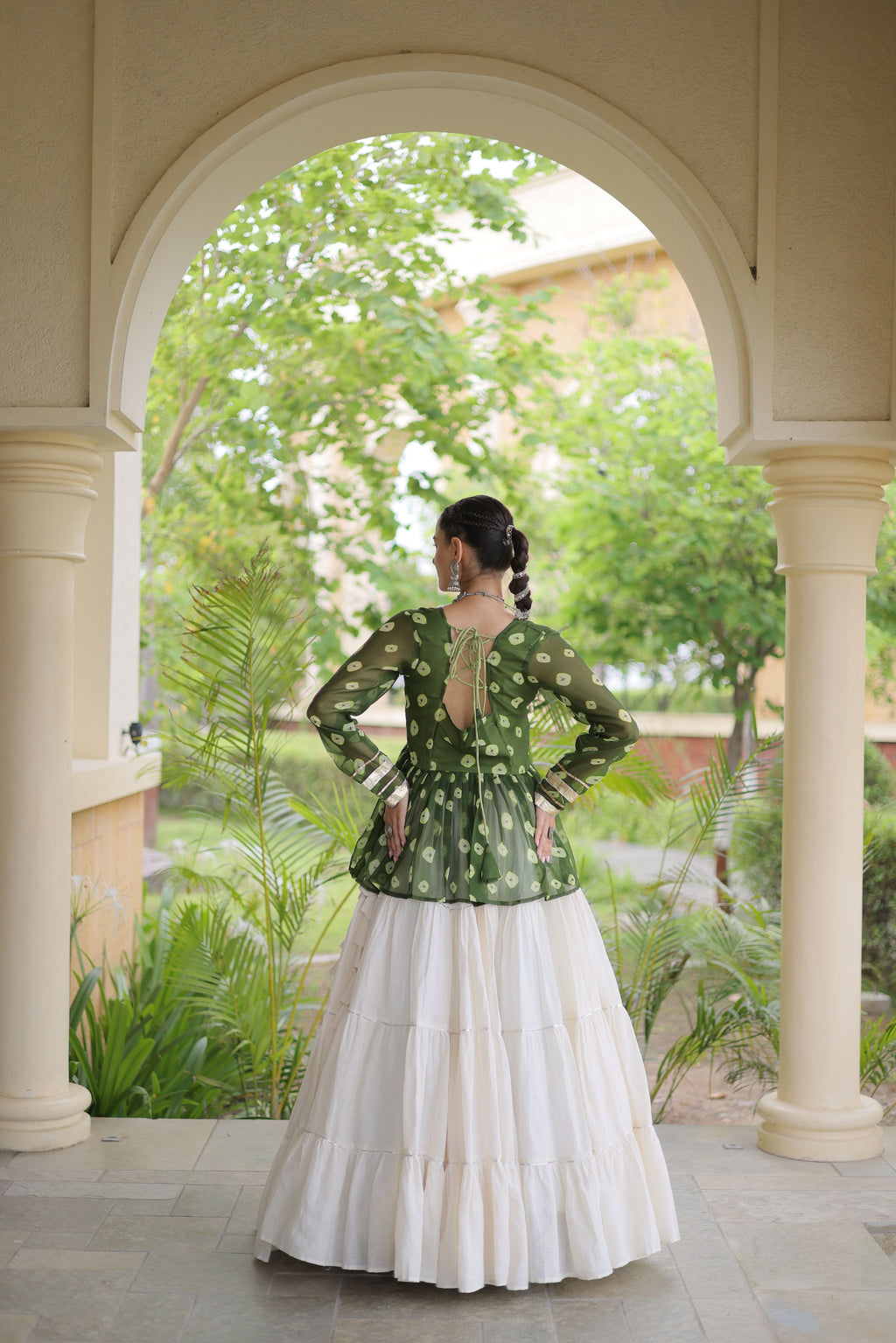 Kora Cotton Navratri Lehenga With Top