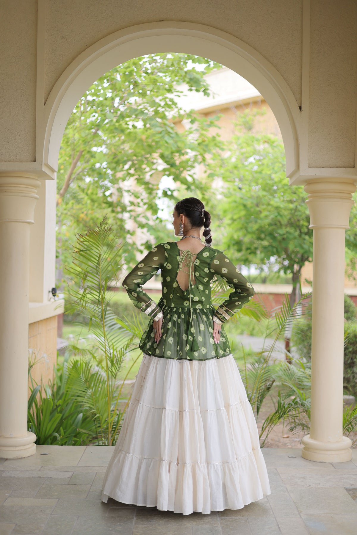 Kora Cotton Navratri Lehenga With Top