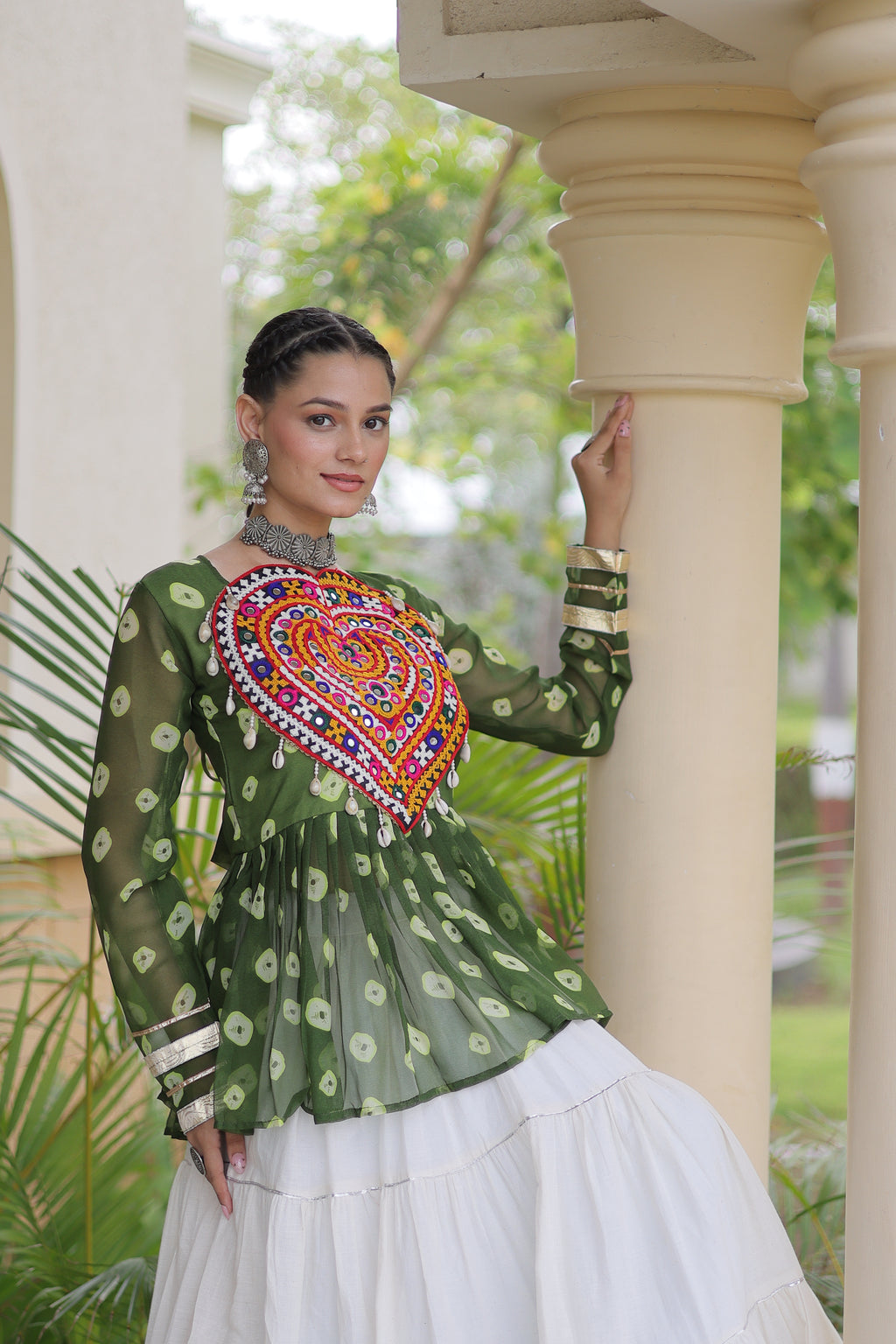 Kora Cotton Navratri Lehenga With Top