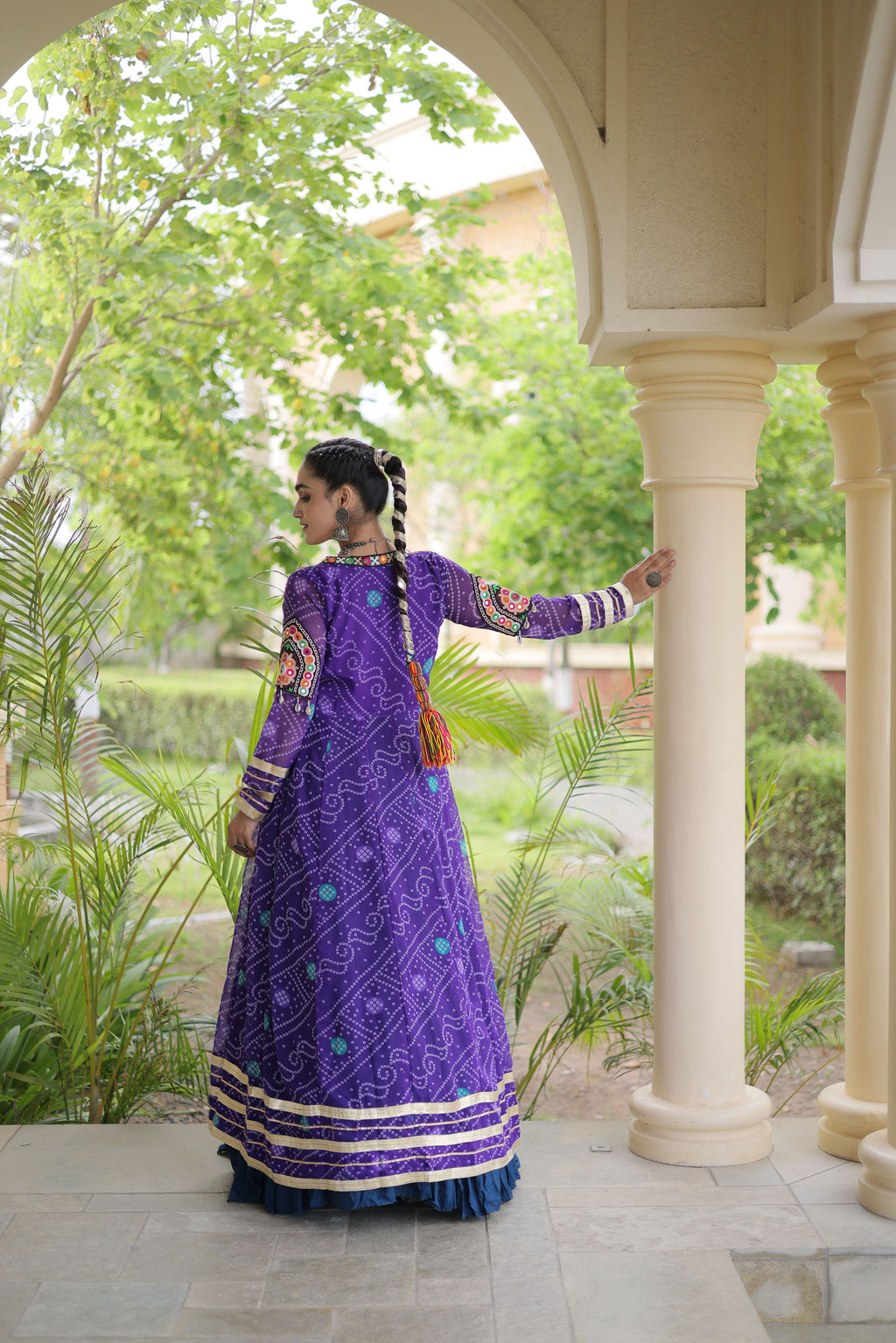 Rayon Double Ghera Navratri Lehenga With Gamthi Blouse