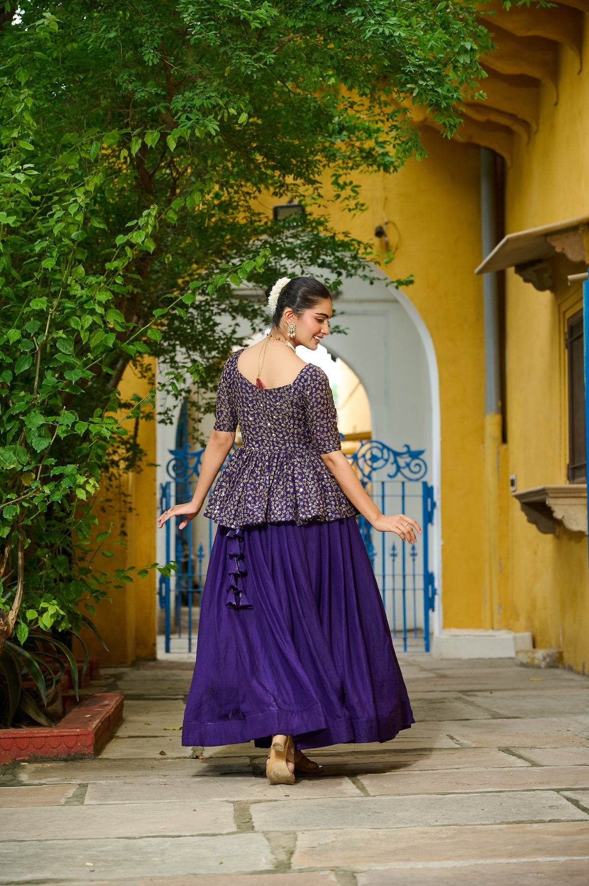 Fendy Embroidered Lehenga With Peplum Blouse