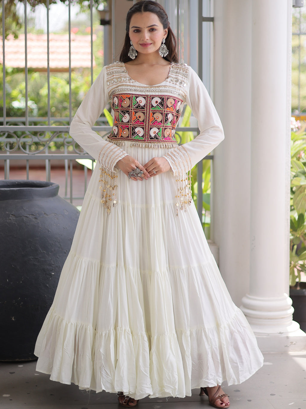 Rayon Gamthi Work Navratri Gown