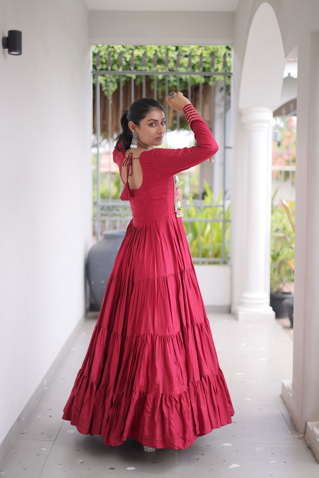 Rayon Gamthi Work Navratri Gown