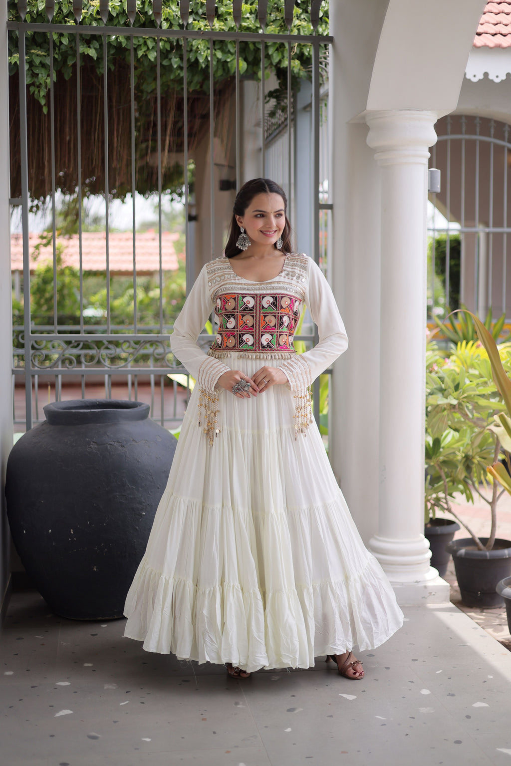 Rayon Gamthi Work Navratri Gown