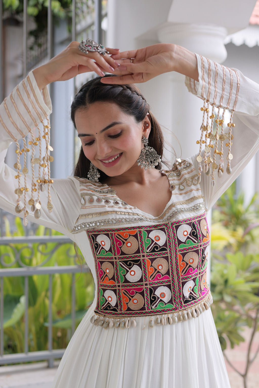 Rayon Gamthi Work Navratri Gown