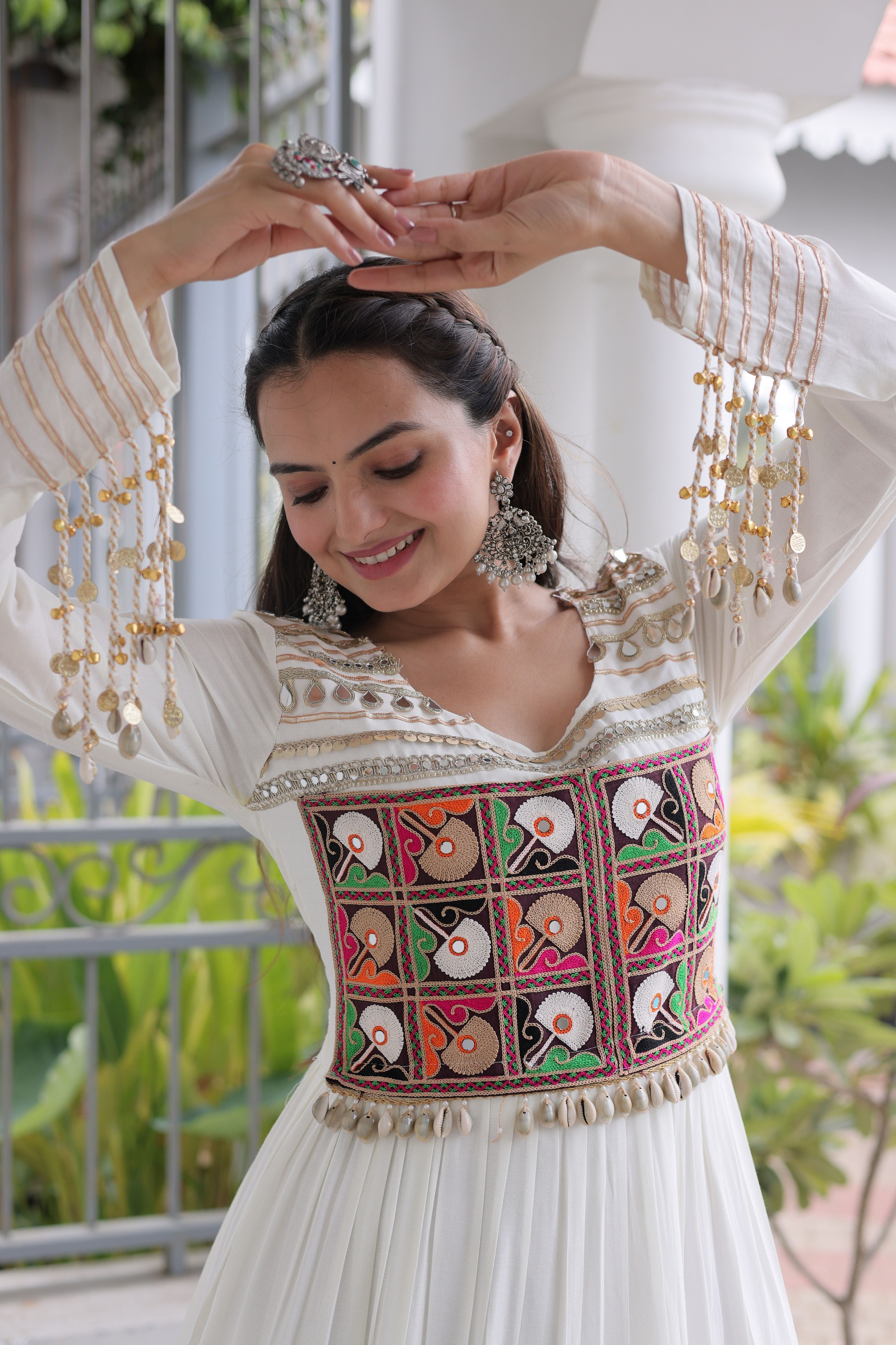 Rayon Gamthi Work Navratri Gown