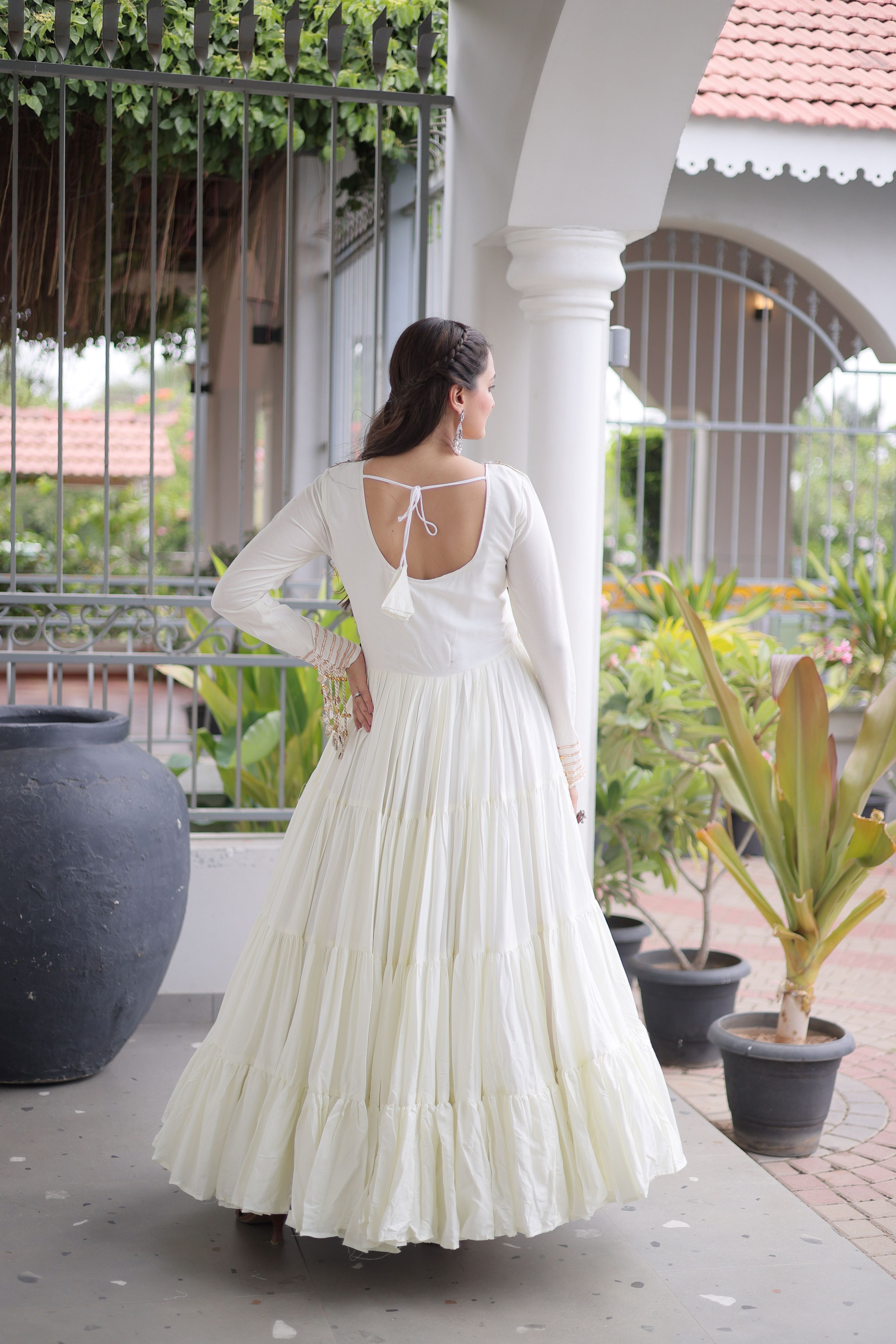 Rayon Gamthi Work Navratri Gown