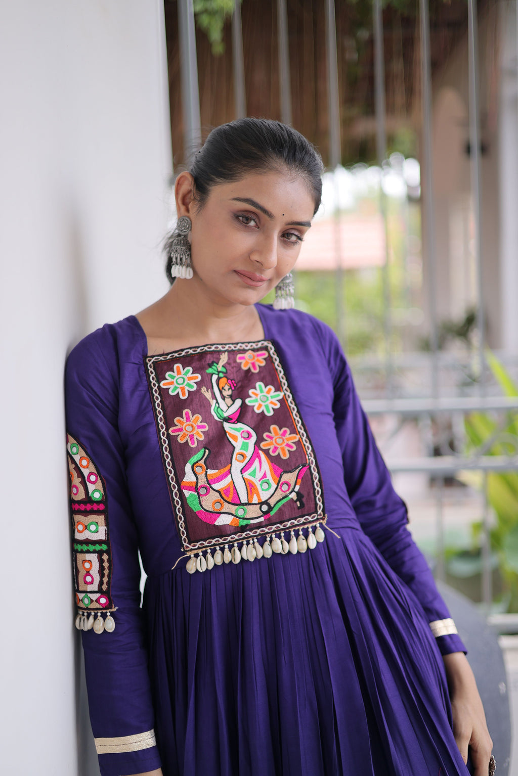 Rayon Gamthi Work Navratri Gown