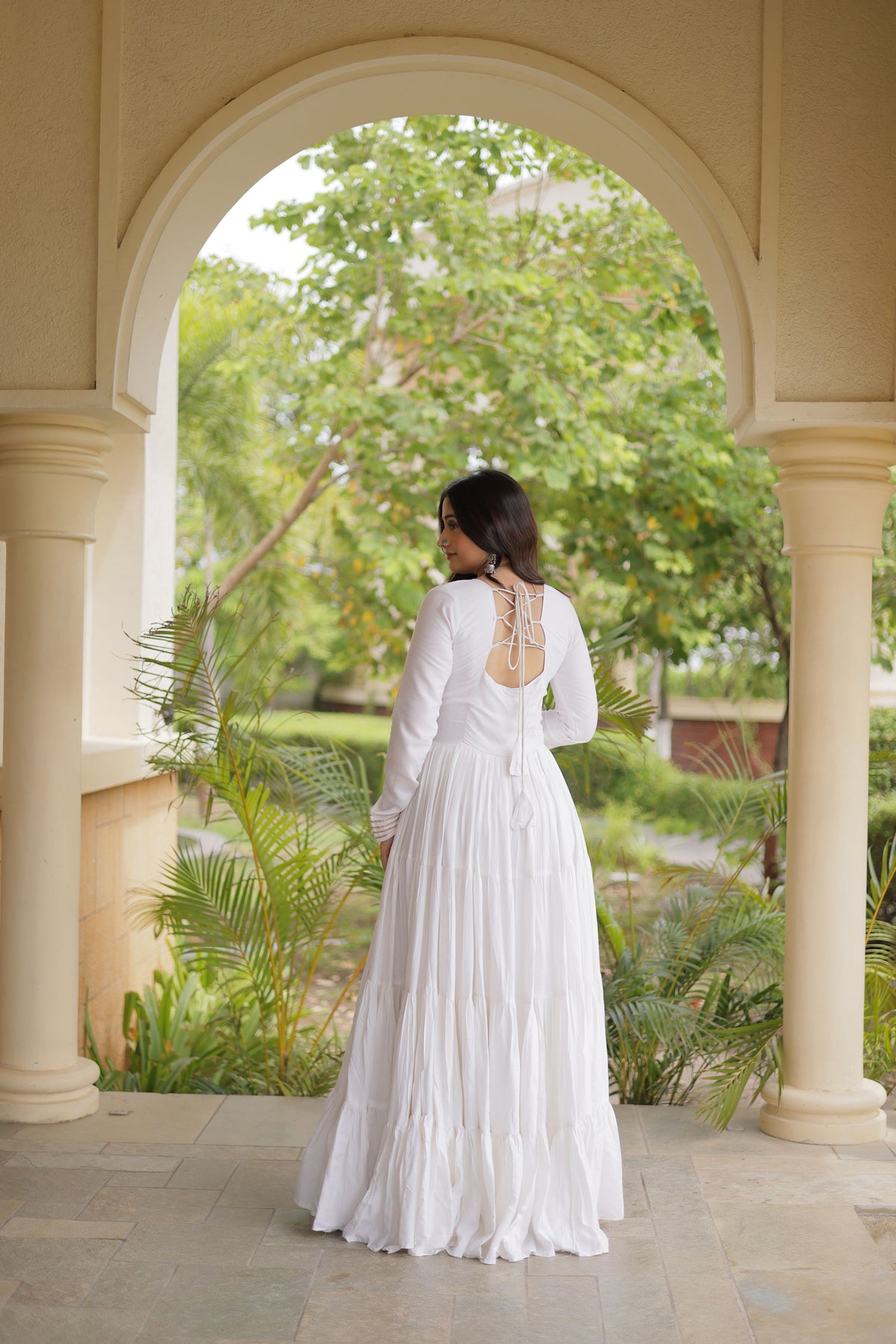 Rayon Mirror Work Navratri Gown