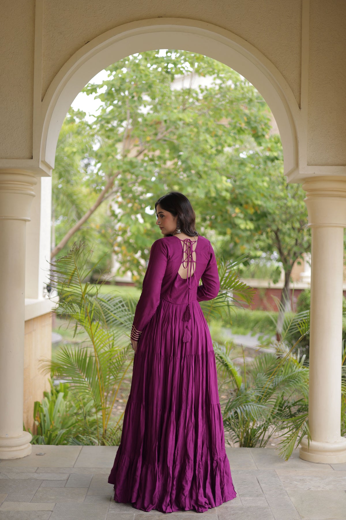 Rayon Mirror Work Navratri Gown