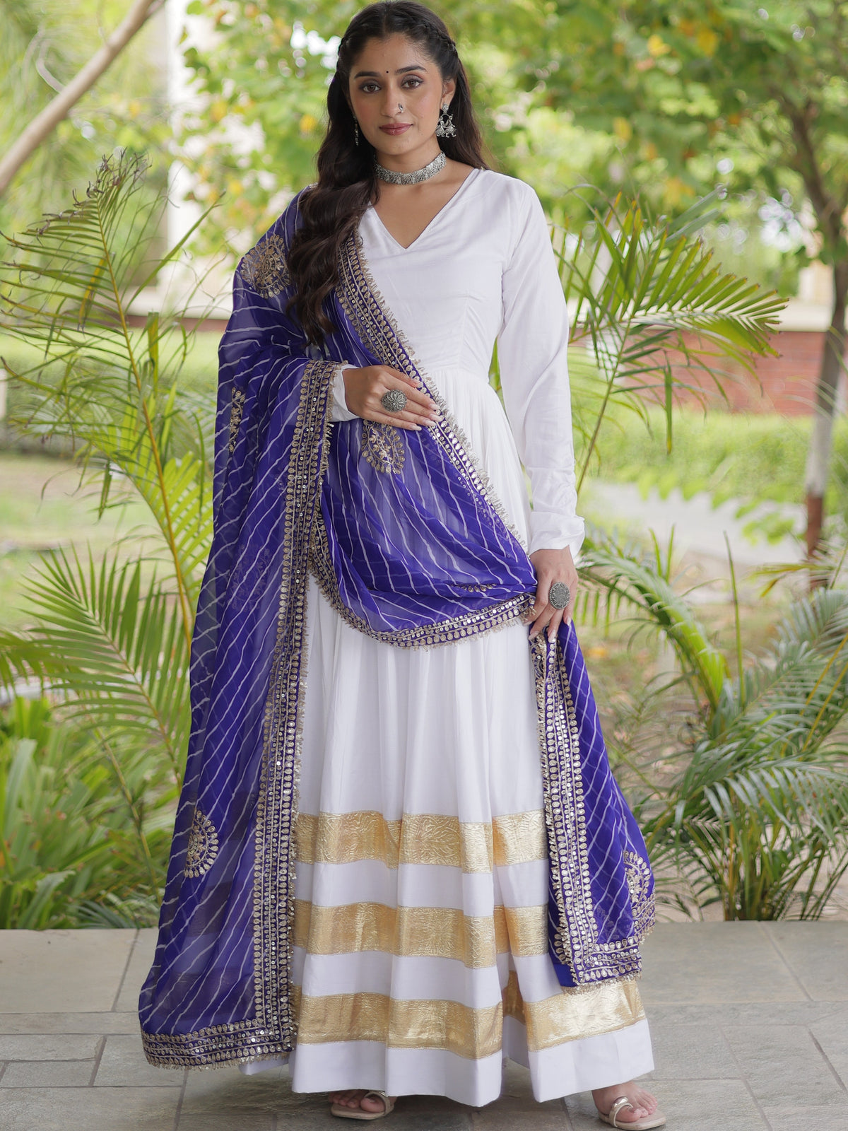 Rayon Leheriya Printed Navratri Gown