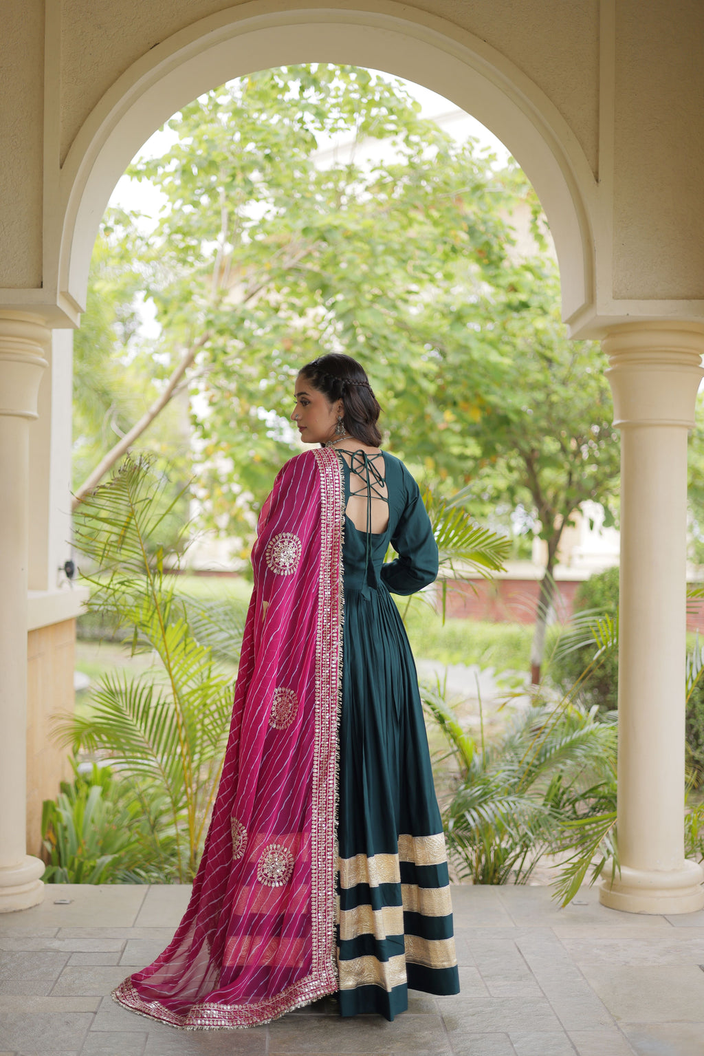 Rayon Leheriya Printed Navratri Gown