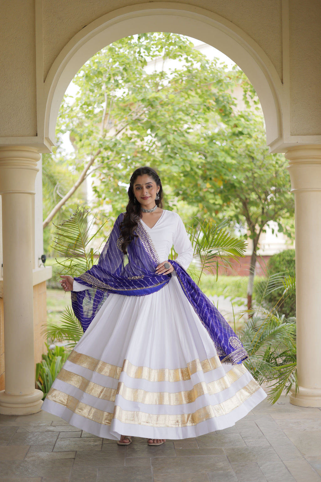 Rayon Leheriya Printed Navratri Gown