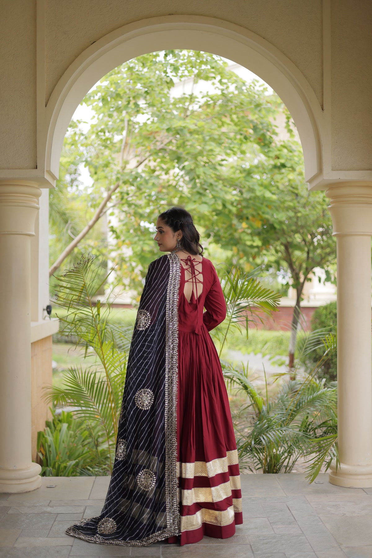 Rayon Leheriya Printed Navratri Gown