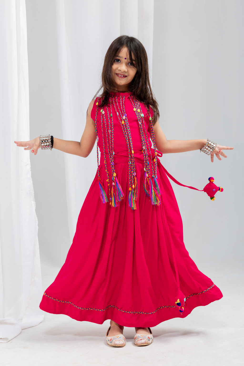 Pure Rayon Cotton Kids Navratri Lehenga Choli